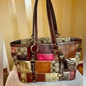 COACH Vintage Holiday Signature Patchwork Bag